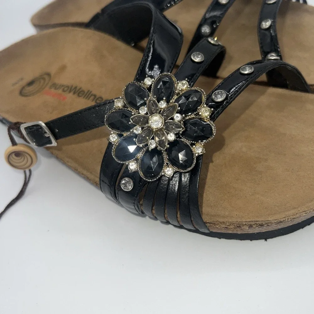 New Eurowellness balance sandal, womens size 9 /40  Gweneth‎ Black leather